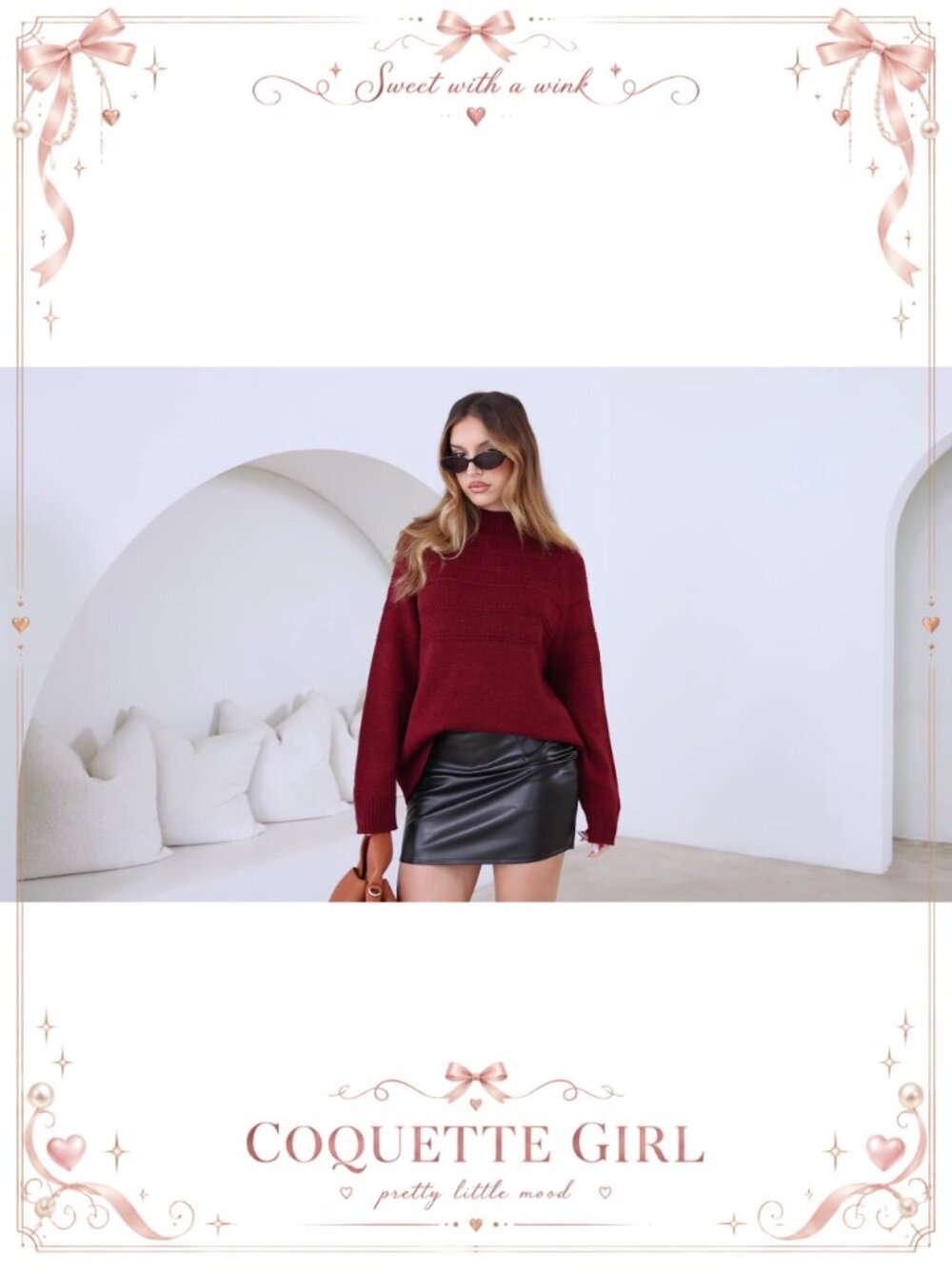 Chunky Knit Mock Neck Pullover Sweater Long Sleeve Relaxed Fit Women's - Picture 6 of 6